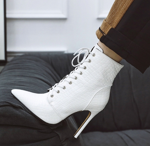 Women's boots with pointed toes, thin heels, high heels, fashionable women's shoes