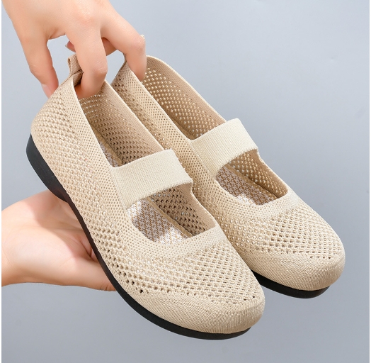 Single shoe soft sole, anti slip, breathable, lightweight and casual shoes, versatile and fly woven