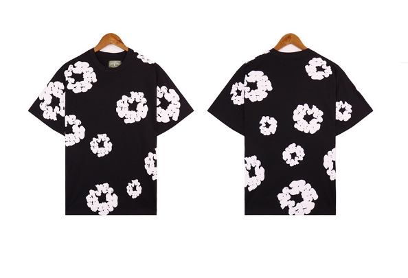 Foam printed loose T-shirt Y2K hip-hop street wear men's and women's pullover casual top