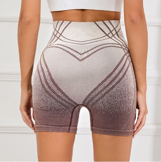 Sports and fitness shorts, peach hip high waist tight pants