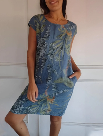 Printed short sleeved dress
