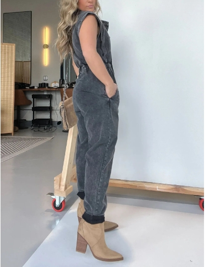 Hot selling sexy temperament casual sleeveless jumpsuit