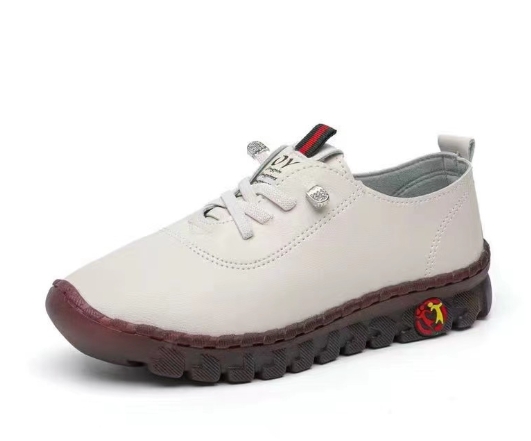 Sutured rubber sole single shoe women's soft sole soft leather